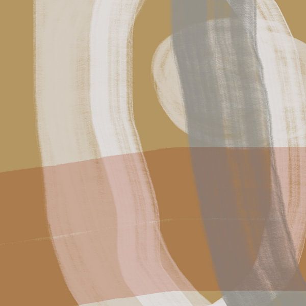 Modern Abstract Minimalist art in tobacco brown and taupe by Dina Dankers