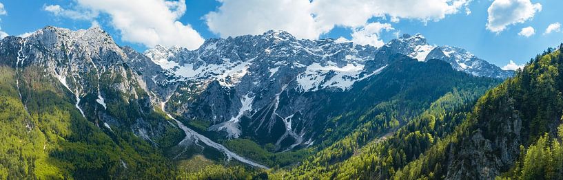 Zgornje Jezersko mountains aerial view during springtime by Sjoerd van der Wal Photography