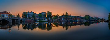 View of the Amstel River (east side) and the Walter Süskind Bridge in Am by Amsterdam.Photos