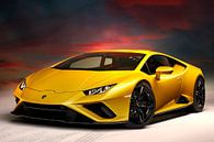 Lamborghini Huracan, gele Italiaanse Sportauto van Gert Hilbink thumbnail