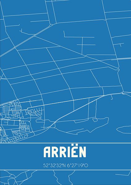 Blueprint | Carte | Arriën (Overijssel) par Affiches de lieux
