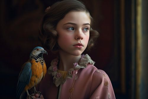 Fine art portret "Me and my bird"