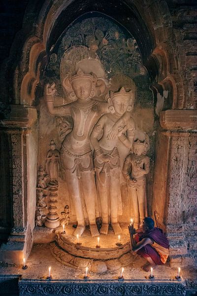 Young monk in the temples of Bagan by Roland Brack