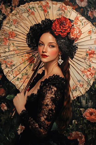 Elegante Dame | Schönheit inmitten des Rouge-Gartens