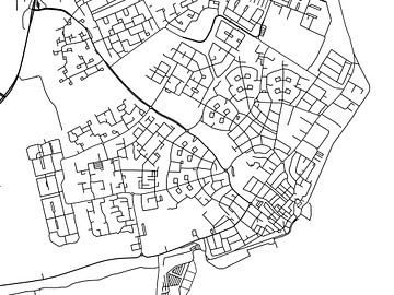 Karte von Volendam in Schwarz ud Weiss von Map Art Studio