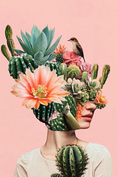 Cactusmagie en bloemenpracht van Poster Art Shop