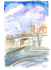 Derry Nordirland Straßenszene mit Shipquay Gate