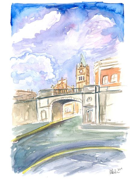 Derry Noord-Ierland Straatbeeld met Shipquay Gate van Markus Bleichner