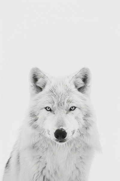 Wolf in zwart-wit van Poster Art Shop