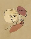 Minimalistisch gezicht in aardetinten van Tanja Udelhofen thumbnail