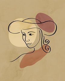 Minimalist face in earth tones by Tanja Udelhofen