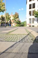 voormalige spoor/tramlijn in Leipzig