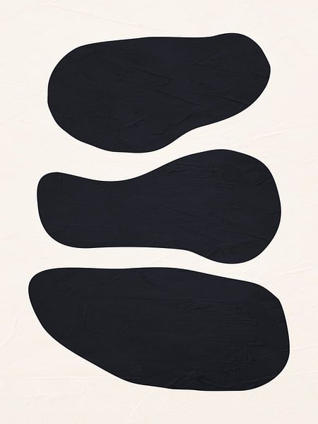 Organic abstract art - black and white tones by Online Arts