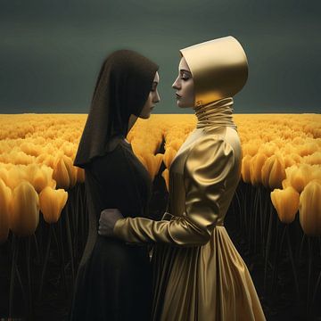 Surrealism in the tulip field by Ton Kuijpers