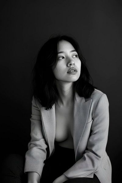 Thoughtful portrait in black and white by Poster Art Shop