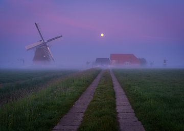 Mühle im Nebel von Melvin Jonker