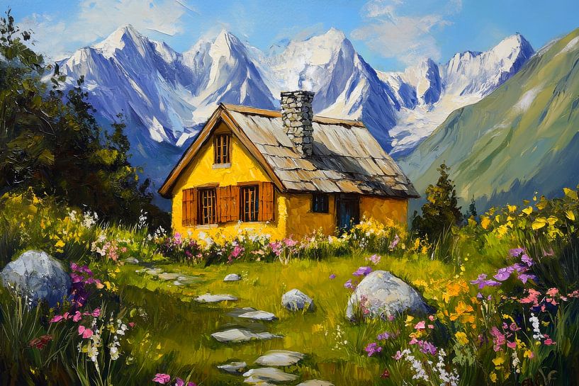 Bergdorp idylle van Poster Art Shop