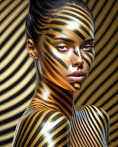 Portret foto van een vrouw in unieke vormen II