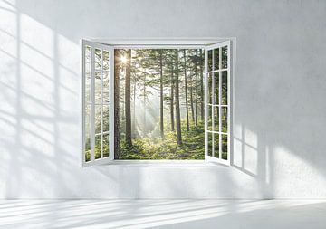 view of the forest landscape from the living room by Egon Zitter