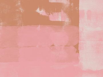 Sanfte Pastell abstrakte mit geschichteten Texturen in Ocker, rosa, weiß von Dina Dankers