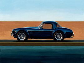 Shelby Cobra Gemälde in minimalistischer Landschaft von Jan Keteleer