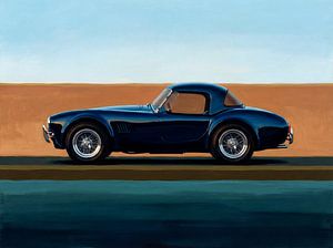 Shelby Cobra Gemälde in minimalistischer Landschaft