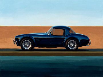 Shelby Cobra Painting in Minimalist Landscape by Jan Keteleer