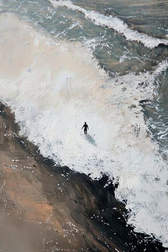 Surfer in de storm