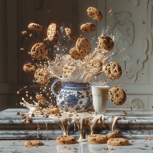 Delfts Blauwe Melkkan met Koekjes