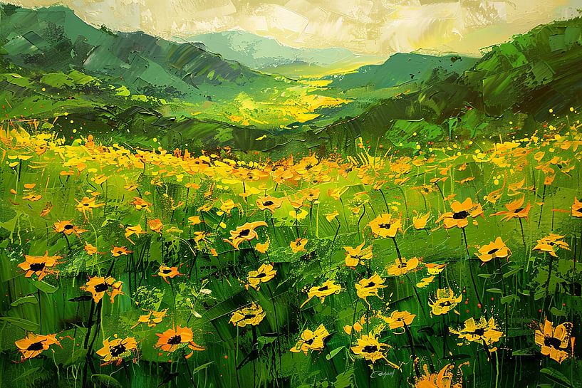 Sunflowers painting by Egon Zitter