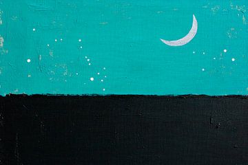 Lucht en nacht: Maan boven de duisternis van Poster Art Shop