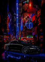 Zwarte auto Nissan skyline