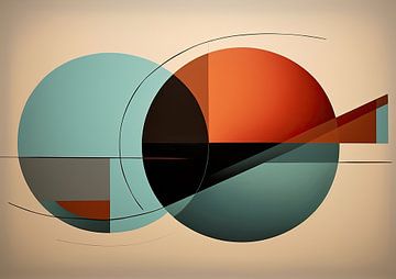 Geometrisch Kleurspel | Moderne Geometrie van Abstract Schilderij