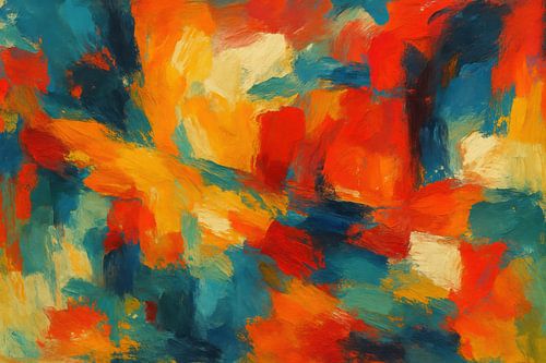 Expressieve kleurvlakken en textuur