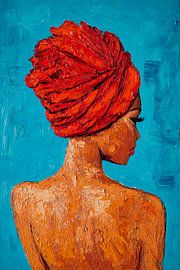 Beauty in a red headscarf by Poster Art Shop