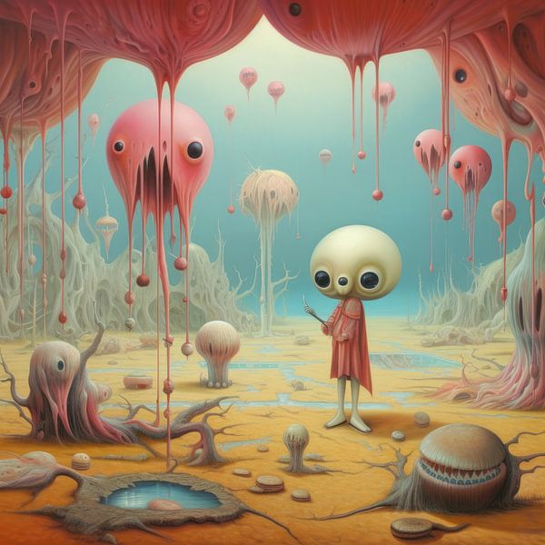 Sprookjes Land, Vreemd sprookjesachtig alien landschap met bijzondere wezens van Art Bizarre