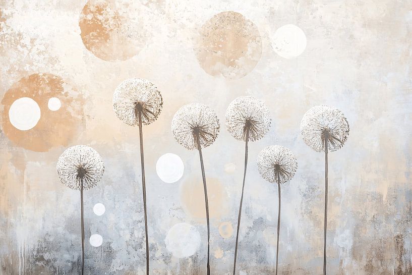 Abstract dandelions with circles by Imperial Art House