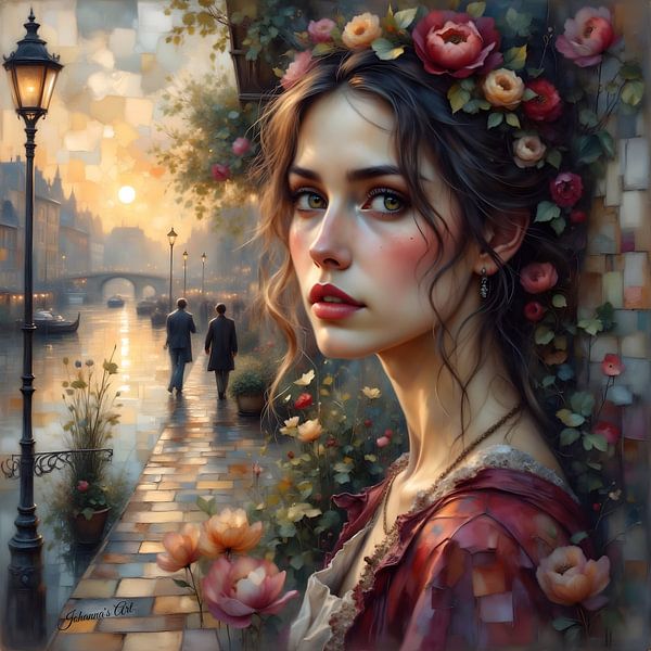 Back in Time -  Beneath the Vintage Street Lamps by Johannas Art Creations