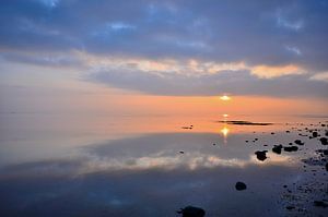 Wad bij zonsondergang van Rinnie Wijnstra