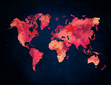 Wereldkaart 36 #kaart #wereldkaart van JBJart Justyna Jaszke