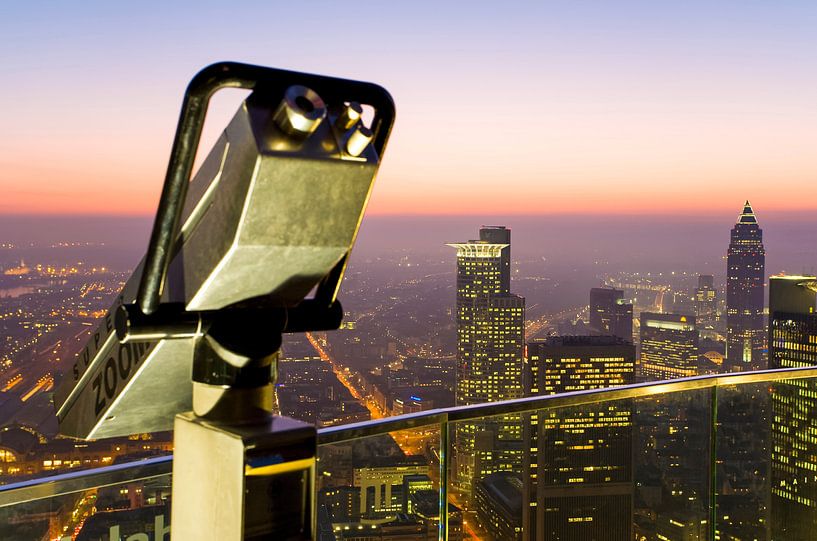 View from the Maintower over Frankfurt am Main at night by Werner Dieterich