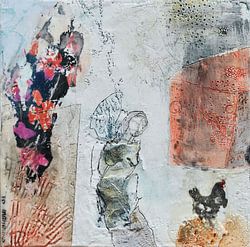 Het meisje en een hoen