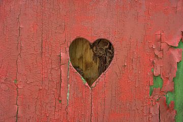 Coeur en bois sur Blond Beeld