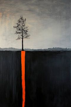 Lone tree in colour contrast by Poster Art Shop