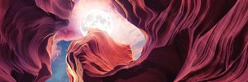 Grand Canyon met Space & Full Moon Collage II - Panoramisch van ArtDesignWorks