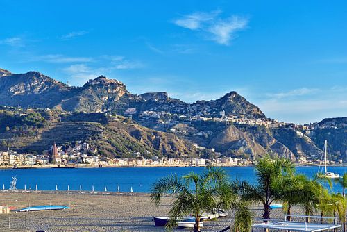 Early morning atmosphere on the beach at Giardini-Naxos