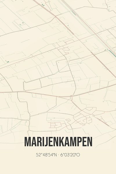 Carte ancienne de Marijenkampen (Overijssel) par Affiches de lieux