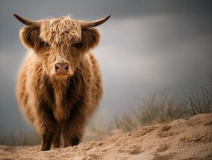 Schottischer Hochländer in freier Natur