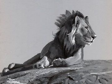 Leeuw. Schilderij door Toon Nagtegaal
