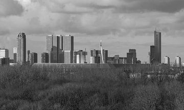 Le stade Feyenoord De Kuip à Rotterdam avec le parc de Twee Heuvels au premier plan sur MS Fotografie | Marc van der Stelt